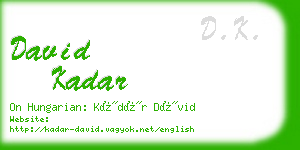 david kadar business card